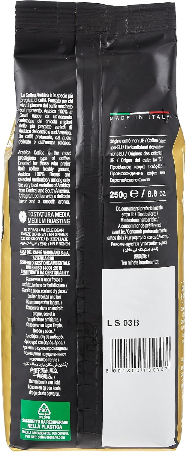 Caffè Vergnano 1882 Caffè in Grani 100% Arabica Bio- 1 confezione da 1 Kg - immagine 8