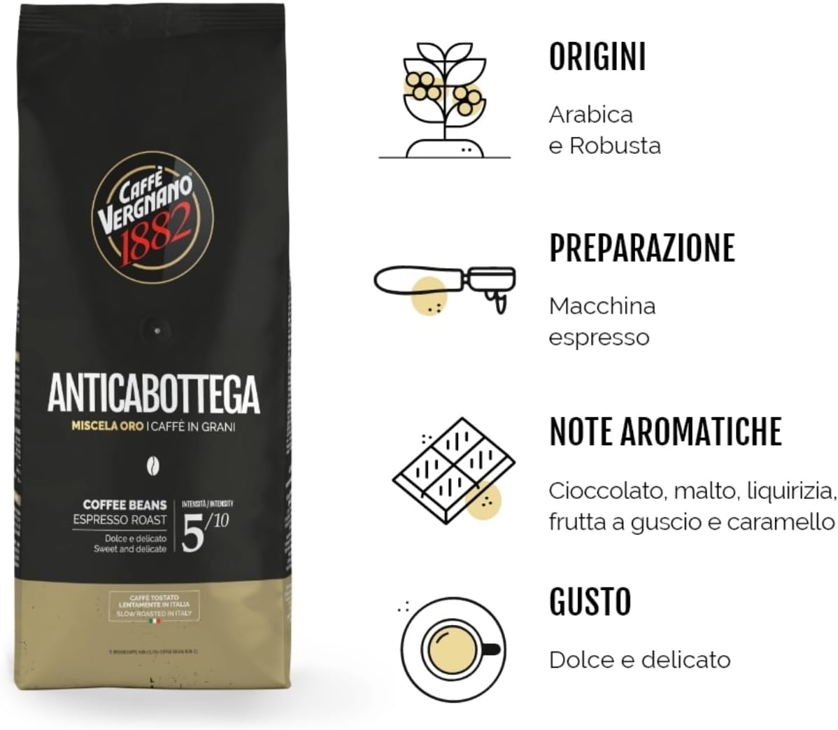 Caffè Vergnano 1882 Caffè in Grani 100% Arabica Bio- 1 confezione da 1 Kg - immagine 21