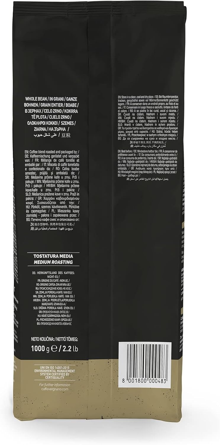 Caffè Vergnano 1882 Caffè in Grani 100% Arabica Bio- 1 confezione da 1 Kg - immagine 23