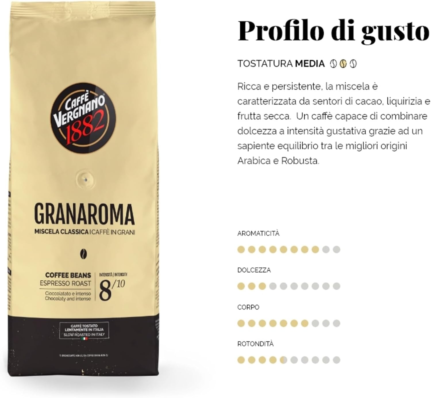 Caffè Vergnano 1882 Caffè in Grani 100% Arabica Bio- 1 confezione da 1 Kg - immagine 26