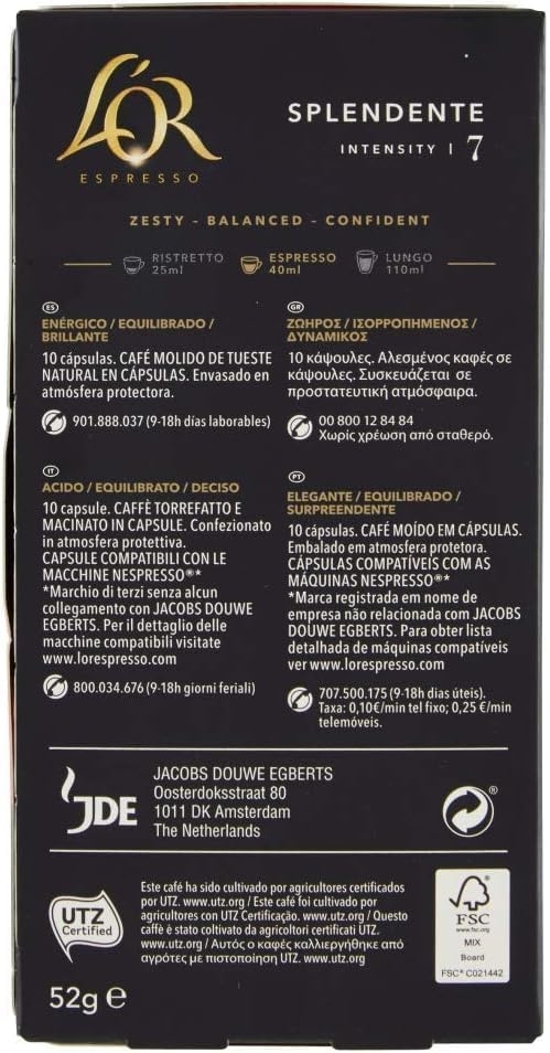 L'Or - Capsule Caffè Espresso Bio Organic - 100 Capsule in Alluminio - Intensità 9 - Compatibili con Macchine Nespresso - 10 Confezioni da 10 Capsule - immagine 30