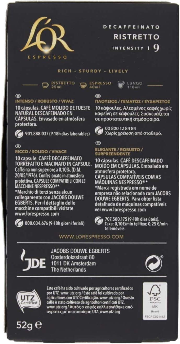 L'Or - Capsule Caffè Espresso Bio Organic - 100 Capsule in Alluminio - Intensità 9 - Compatibili con Macchine Nespresso - 10 Confezioni da 10 Capsule - immagine 35