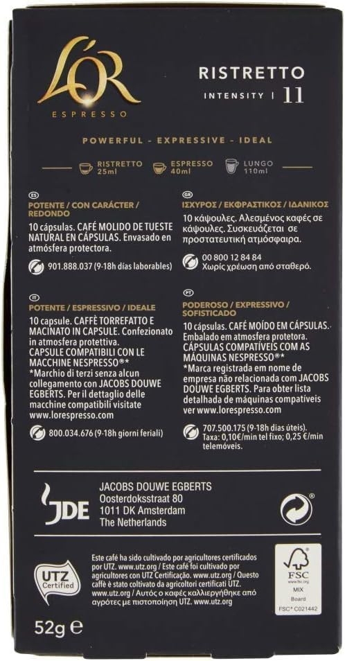 L'Or - Capsule Caffè Espresso Bio Organic - 100 Capsule in Alluminio - Intensità 9 - Compatibili con Macchine Nespresso - 10 Confezioni da 10 Capsule - immagine 40