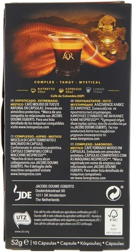 L'Or - Capsule Caffè Espresso Bio Organic - 100 Capsule in Alluminio - Intensità 9 - Compatibili con Macchine Nespresso - 10 Confezioni da 10 Capsule - immagine 53