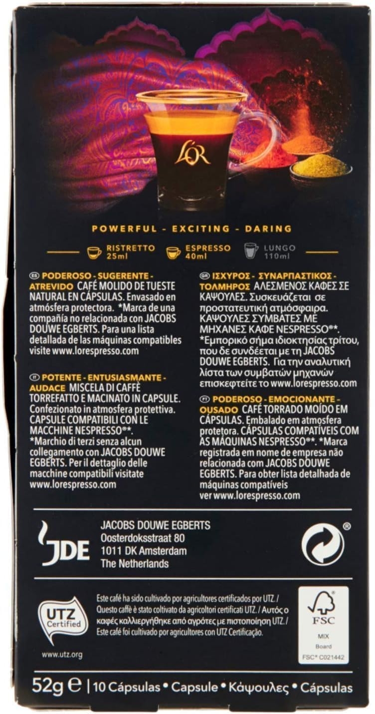 L'Or - Capsule Caffè Espresso Bio Organic - 100 Capsule in Alluminio - Intensità 9 - Compatibili con Macchine Nespresso - 10 Confezioni da 10 Capsule - immagine 58