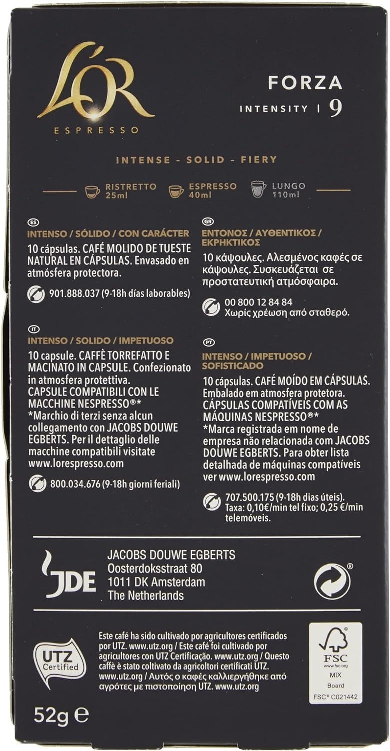 L'Or - Capsule Caffè Espresso Bio Organic - 100 Capsule in Alluminio - Intensità 9 - Compatibili con Macchine Nespresso - 10 Confezioni da 10 Capsule - immagine 68