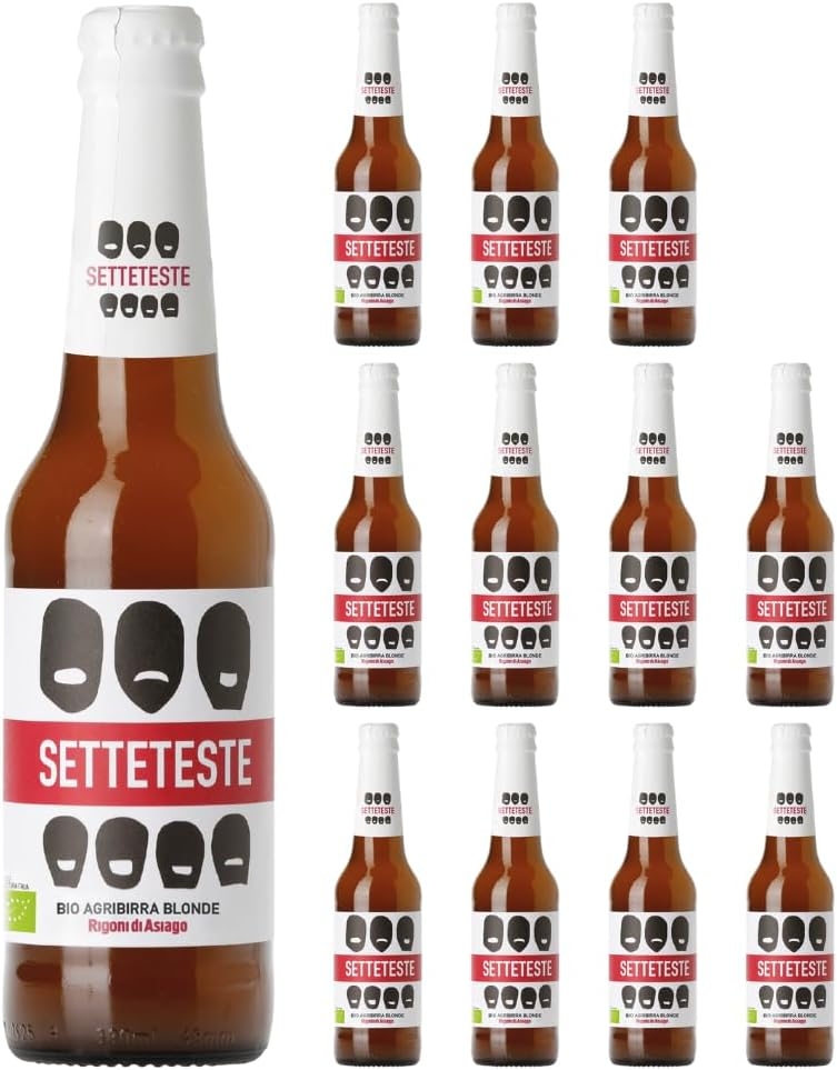 Rigoni di Asiago Setteteste Birra Artigianale Biologica Blonde Ale Non Filtrata Di Puro Malto Gradazione Alcolica 5% in bottiglia da 33 Cl (6) - immagine 4