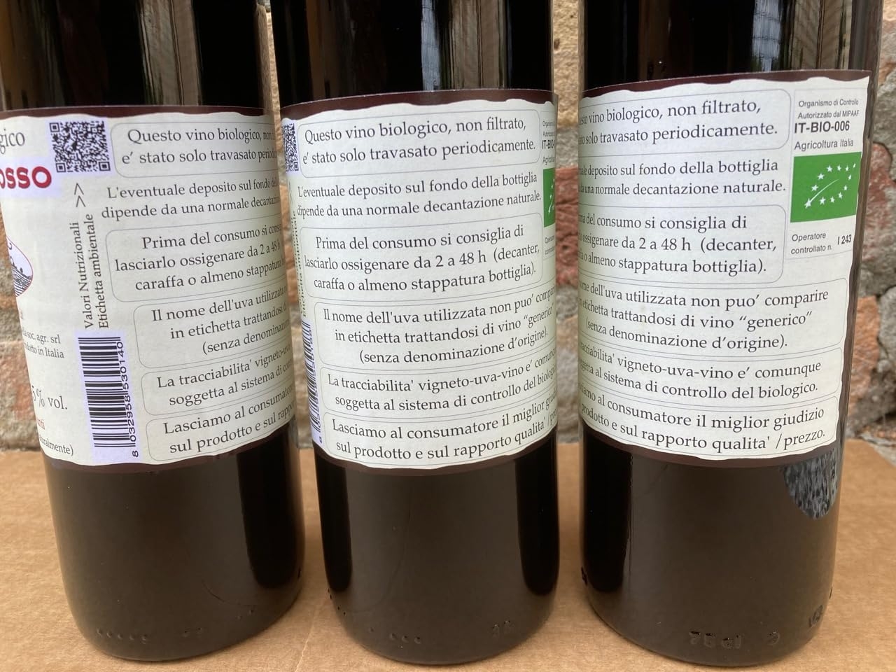 Confezione assaggio 3 bottiglie miste Goccio Rosso - Vino rosso bio senza solfiti aggiunti - non filtrato - vegano - 0,75 l - dal produttore al consumatore - immagine 2