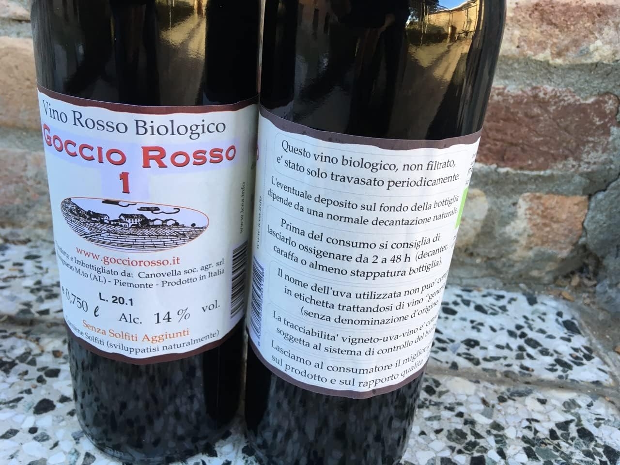 Confezione assaggio 3 bottiglie miste Goccio Rosso - Vino rosso bio senza solfiti aggiunti - non filtrato - vegano - 0,75 l - dal produttore al consumatore - immagine 3