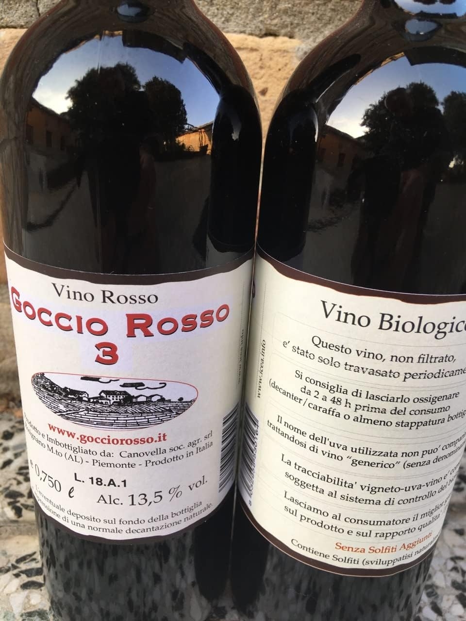 Confezione assaggio 3 bottiglie miste Goccio Rosso - Vino rosso bio senza solfiti aggiunti - non filtrato - vegano - 0,75 l - dal produttore al consumatore - immagine 4