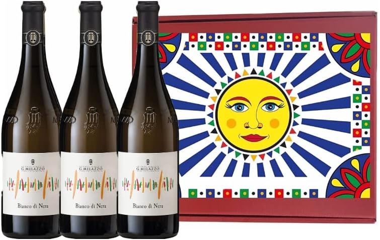 Sicilia Bedda - BIANCO DI NERA Vino Biologico - Azienda Agricola Milazzo - blend di Nero Cappuccio, Chardonnay e Inzolia - Bottiglia da 0,75 Lt in Elegante Cofanetto(1 Bottiglia) - immagine 3