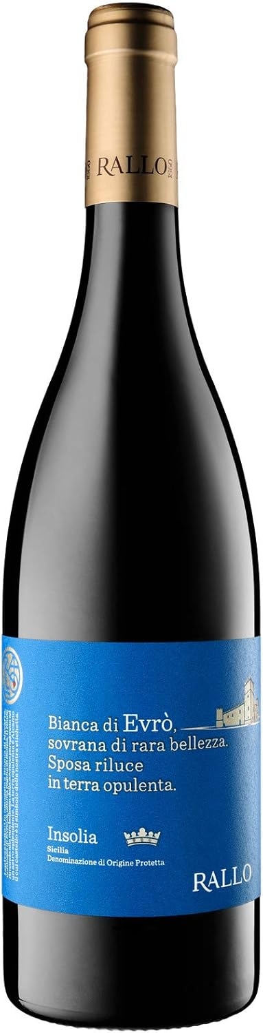 Sicilia Bedda - Vino Bianco Biologico Insolia BIANCA DI EVRO' Sicilia Doc - RALLO - 75 Cl (1 Bottiglia)