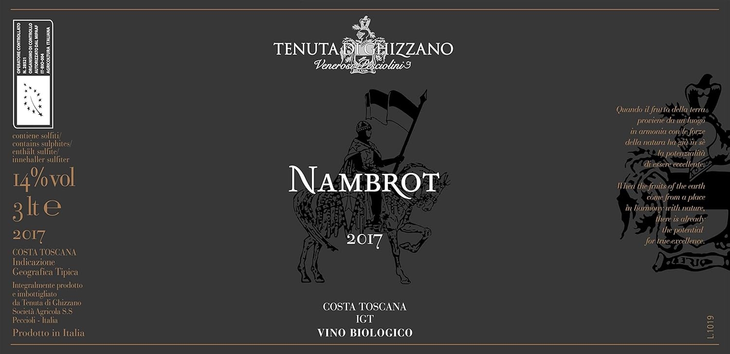Tenuta di Ghizzano - Nambrot - Vino Rosso Biologico Costa Toscana IGT - Pluripremiato Vino Dedicato al Cavaliere Franco Nambrot di Carlo Magno - Bottiglia 0,75 Litri - immagine 5