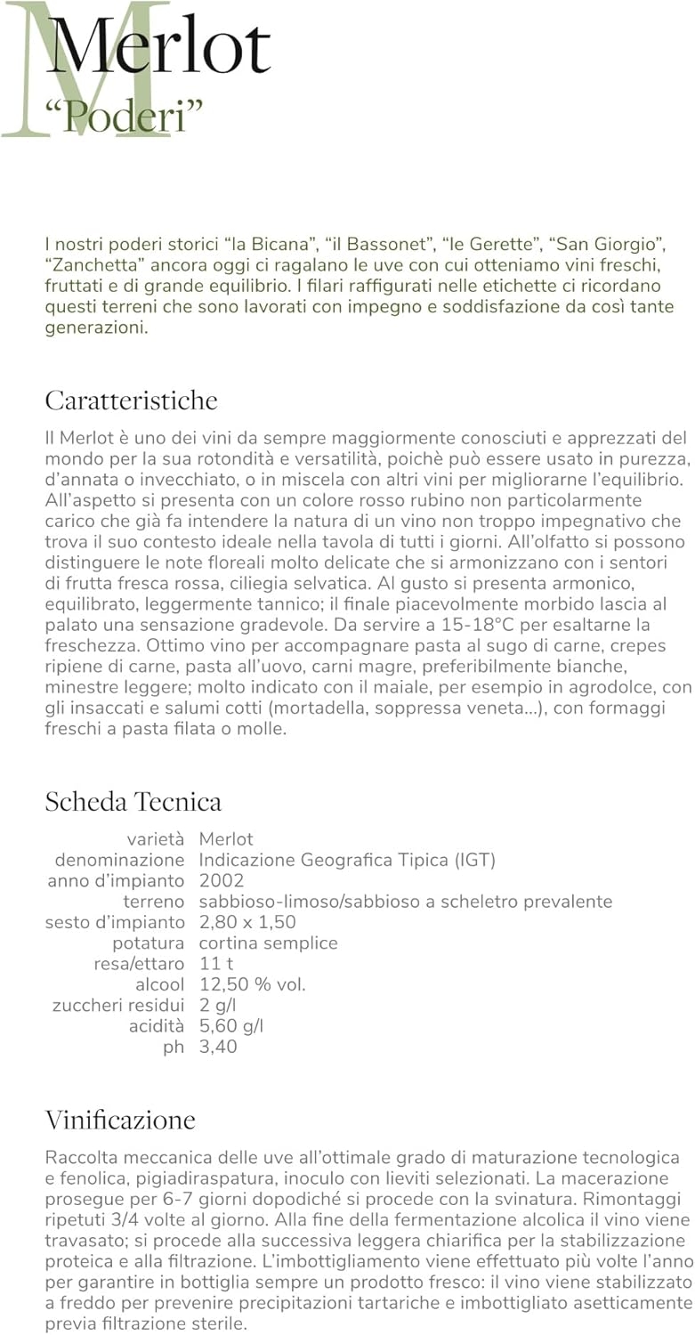 VINO ROSSO - MERLOT - 2018 - GIOL - IGT - MARCA TREVIGIANA - SENZA SOLFITI AGGIUNTI - TAPPO STELVIN - VEGANO - BIOLOGICO - ORGANICO - CL. 75 - immagine 2