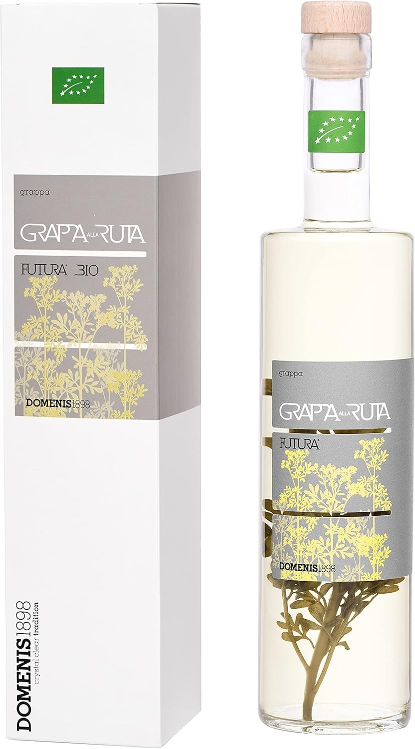 DOMENIS1898 - FUTURA BIO RUTA grappa biologica alla ruta 40% vol. bottiglia in vetro da 50 cl con astuccio