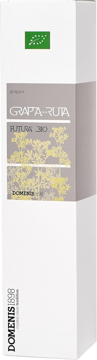 DOMENIS1898 - FUTURA BIO RUTA grappa biologica alla ruta 40% vol. bottiglia in vetro da 50 cl con astuccio - immagine 2