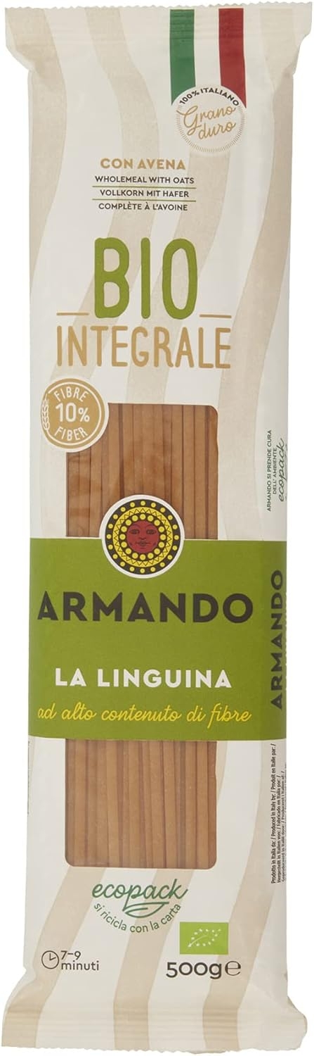 Armando, Il tortiglione Integrale BIO 500g – Pasta Integrale Bio di Grano Duro 100% Italiano, Trafilata al Bronzo, Ricca di Fibre, Ecopack Riciclabile - 12 Confezioni da 500 g (Totale 6 kg) - immagine 2