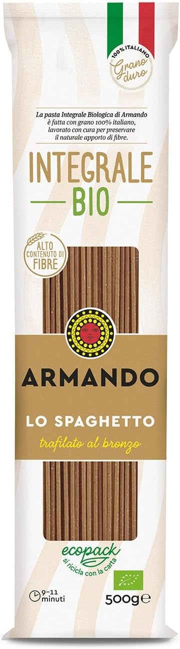 Armando, Il tortiglione Integrale BIO 500g – Pasta Integrale Bio di Grano Duro 100% Italiano, Trafilata al Bronzo, Ricca di Fibre, Ecopack Riciclabile - 12 Confezioni da 500 g (Totale 6 kg) - immagine 9