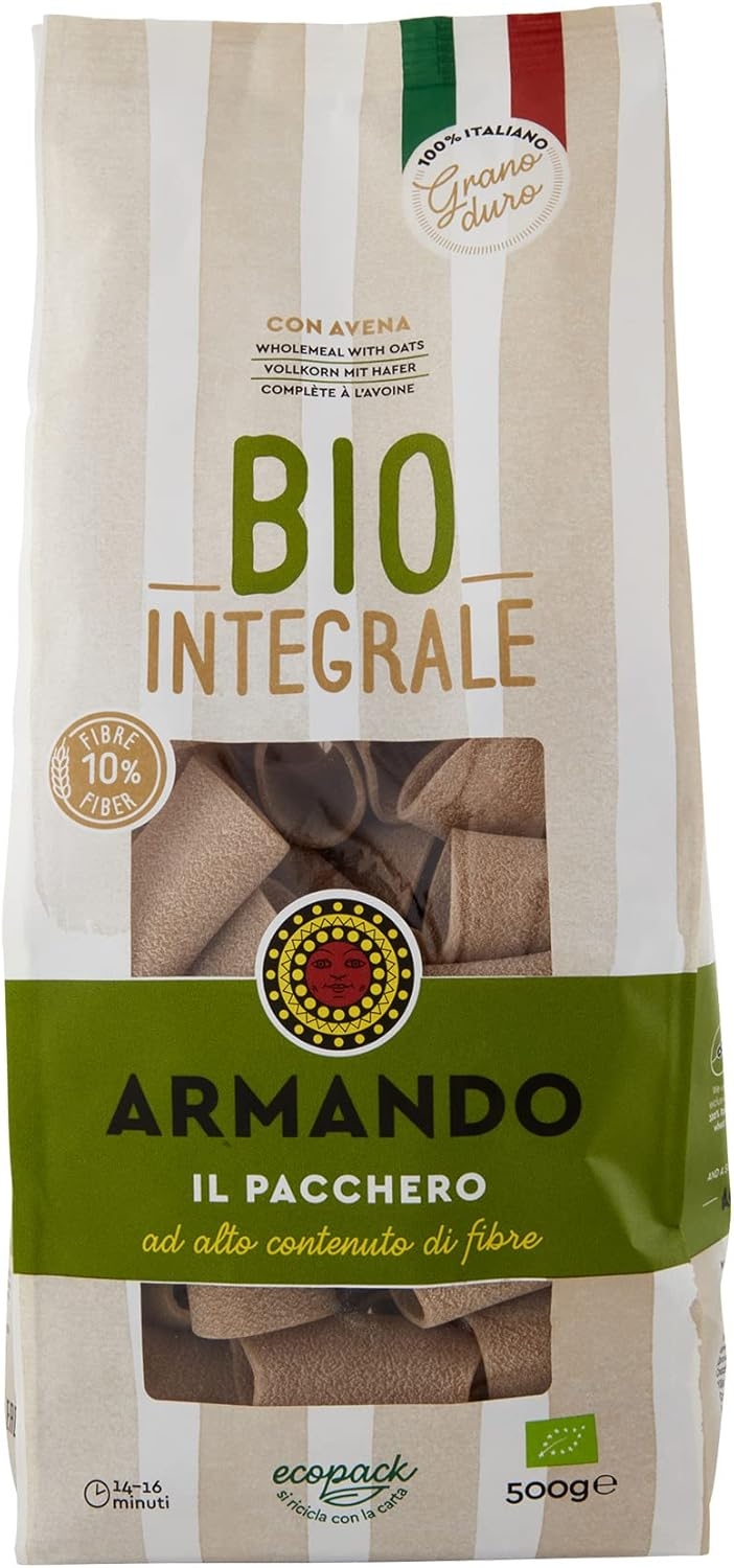 Armando, Il tortiglione Integrale BIO 500g – Pasta Integrale Bio di Grano Duro 100% Italiano, Trafilata al Bronzo, Ricca di Fibre, Ecopack Riciclabile - 12 Confezioni da 500 g (Totale 6 kg) - immagine 13