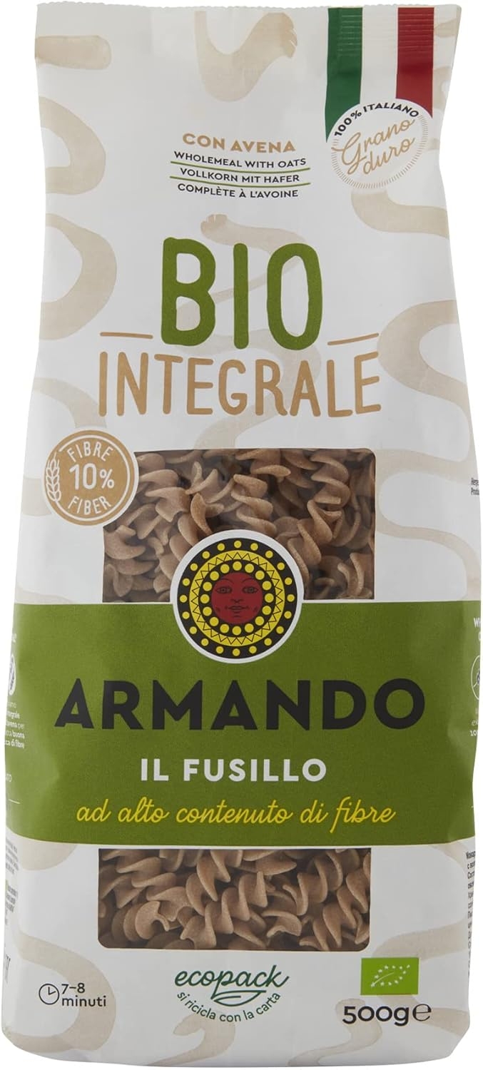 Armando, Il tortiglione Integrale BIO 500g – Pasta Integrale Bio di Grano Duro 100% Italiano, Trafilata al Bronzo, Ricca di Fibre, Ecopack Riciclabile - 12 Confezioni da 500 g (Totale 6 kg) - immagine 20