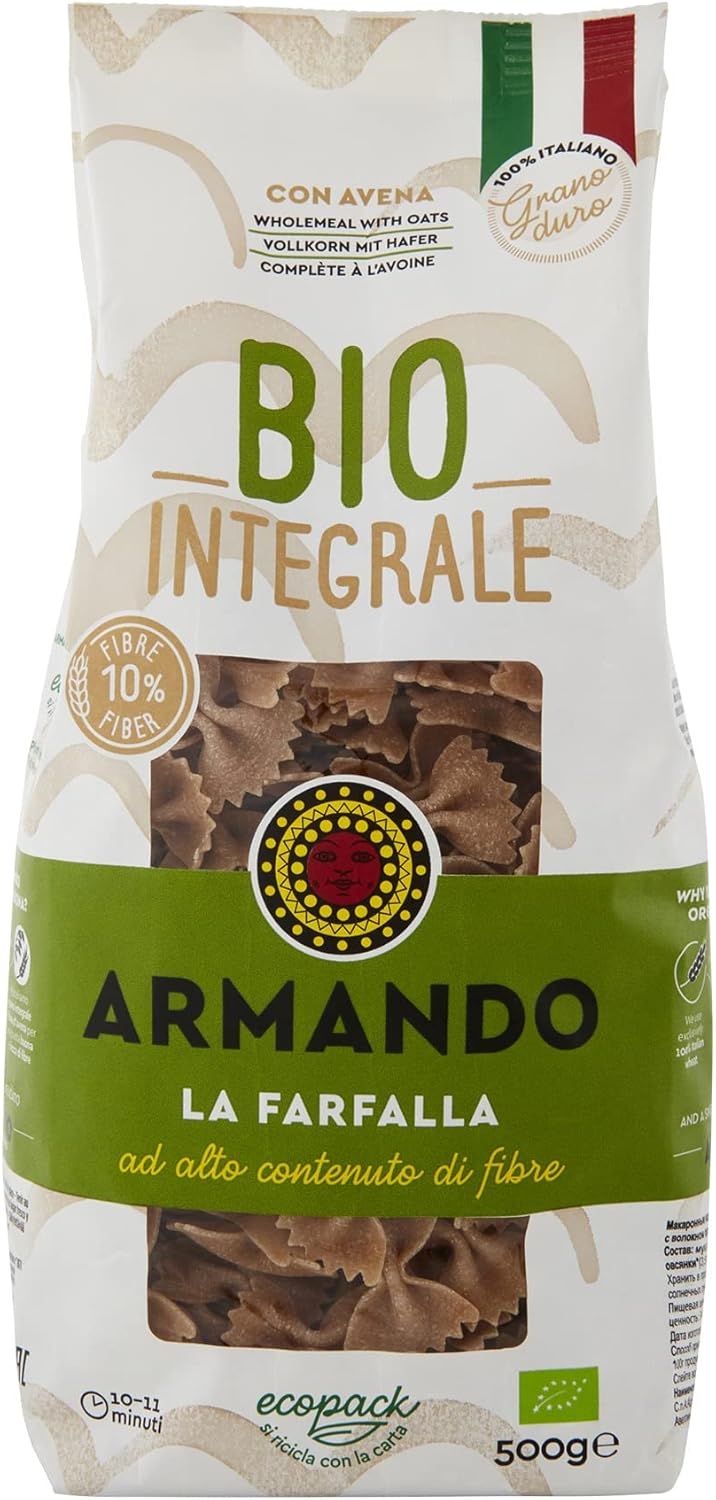 Armando, Il tortiglione Integrale BIO 500g – Pasta Integrale Bio di Grano Duro 100% Italiano, Trafilata al Bronzo, Ricca di Fibre, Ecopack Riciclabile - 12 Confezioni da 500 g (Totale 6 kg) - immagine 26