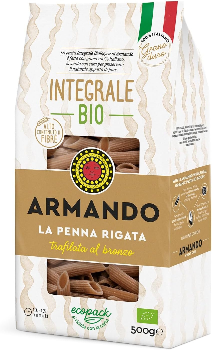 Armando, Il tortiglione Integrale BIO 500g – Pasta Integrale Bio di Grano Duro 100% Italiano, Trafilata al Bronzo, Ricca di Fibre, Ecopack Riciclabile - 12 Confezioni da 500 g (Totale 6 kg) - immagine 29