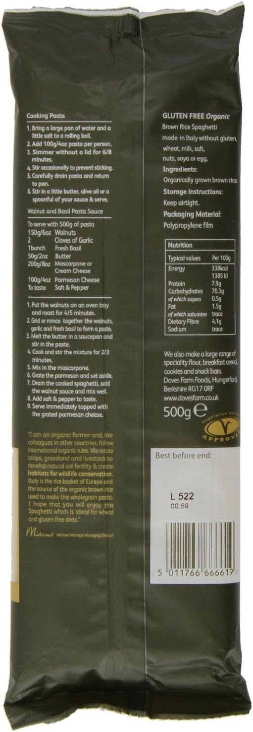 Doves Farm Spaghetti di riso integrale senza glutine biologici 500g - immagine 2