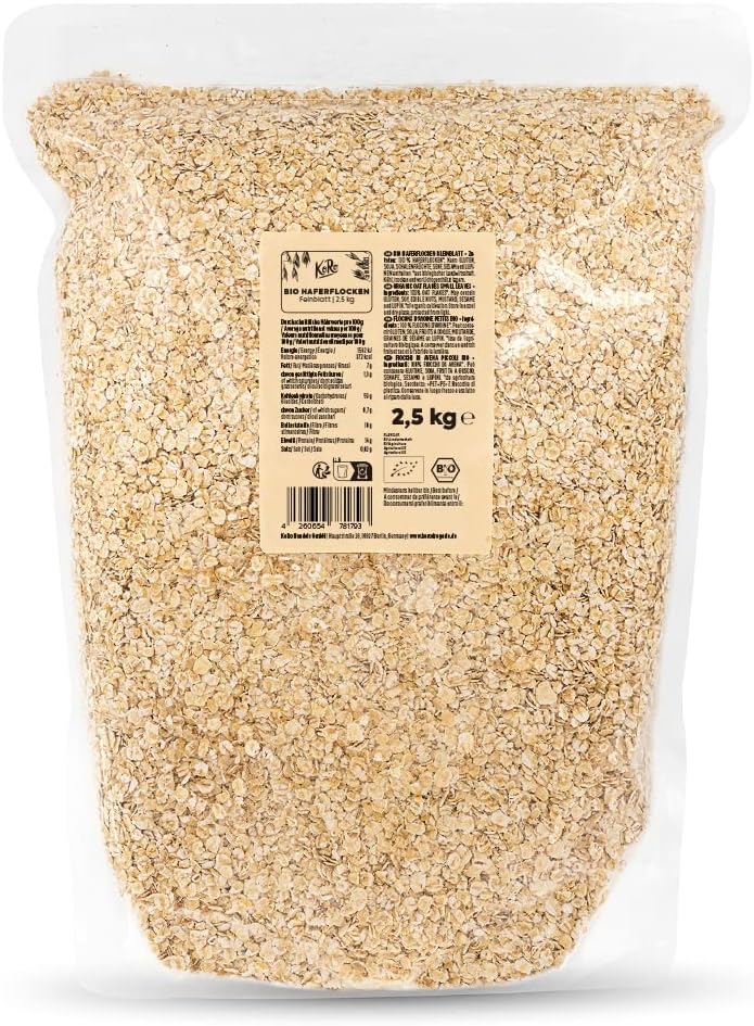 KoRo - Fiocchi d'avena piccoli bio | 2,5 kg - Fiocchi d'avena a foglia piccola - Qualità 100% biologica - Per muesli e porridge - Ricco di fibre