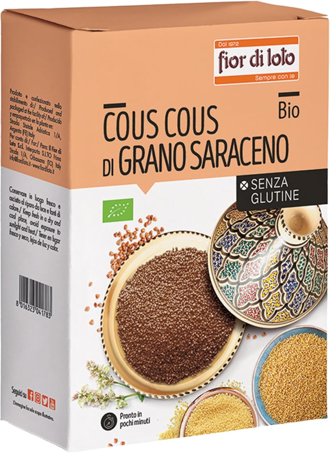 Fior di Loto Cous Cous Grano Saraceno - Cous Cous Senza Glutine - Naturale e Biologico - 500 g