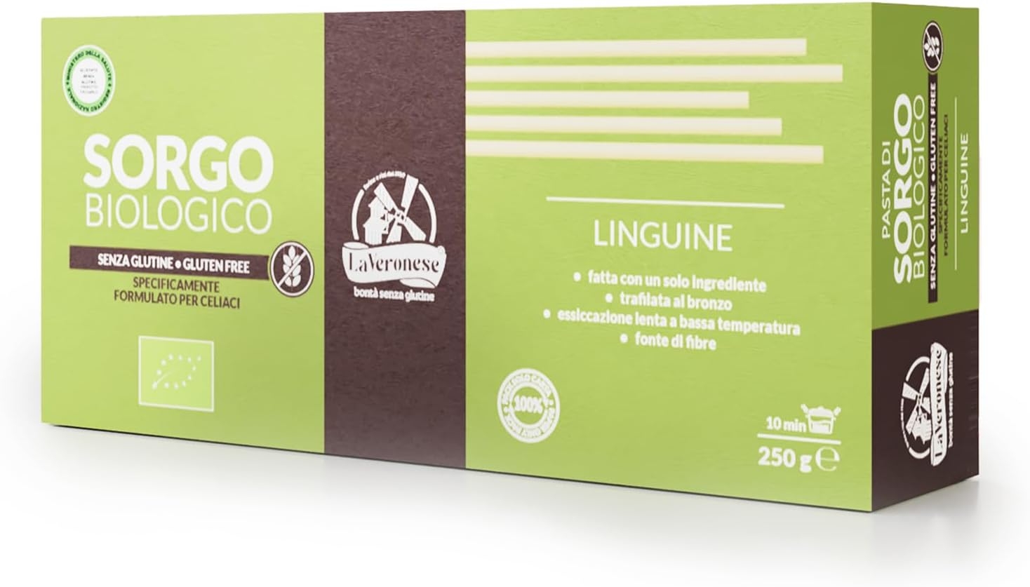 La Veronese | Pasta Senza Glutine, Linguine di Sorgo Decorticato BIO, Essiccazione Lenta e a Bassa Temperatura, 250g