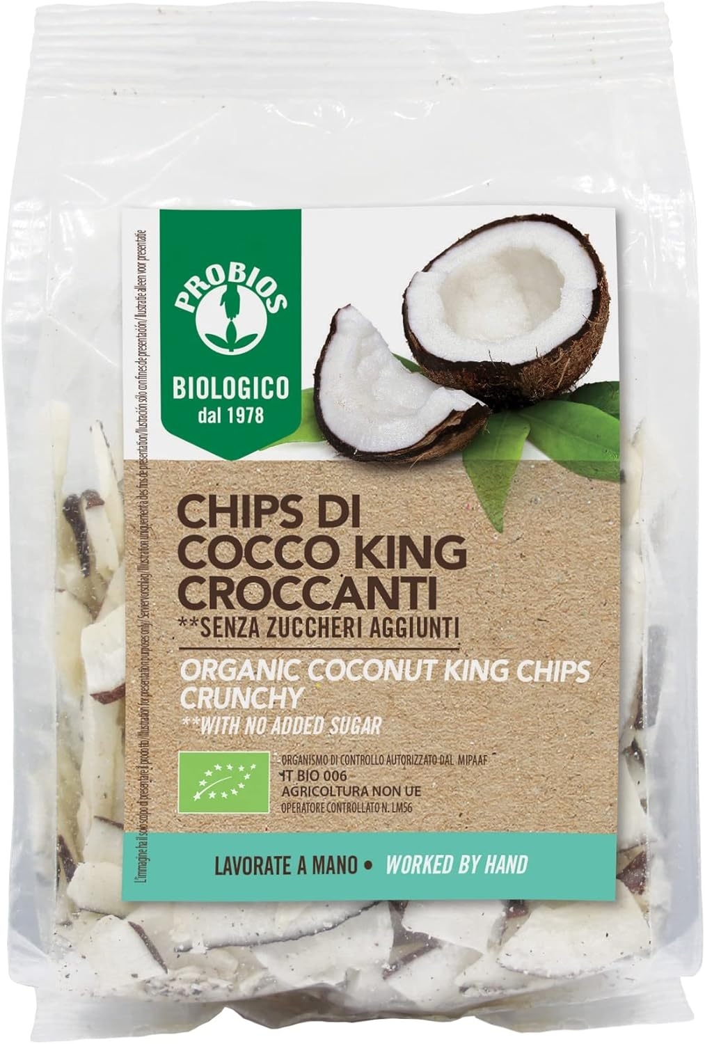 Probios Chips di Cocco King Bio - Confezione da 6 x 125g